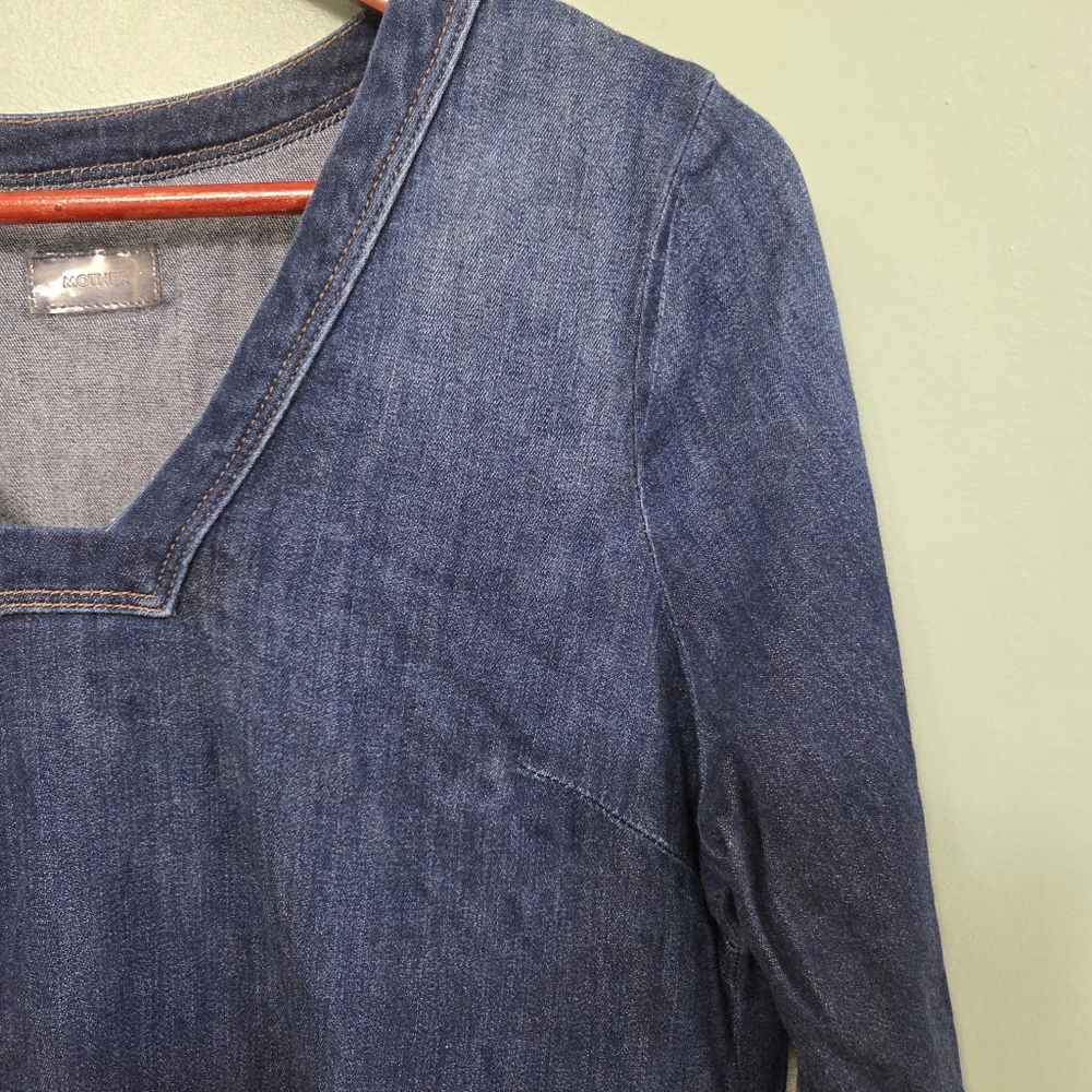 MOTHER The Tunic Dress Women's Large Coastal Denim Summer Resort Cruise - Picture 7 of 13